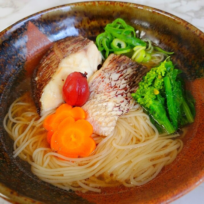 鯛と菜ノ花のにゅうめん